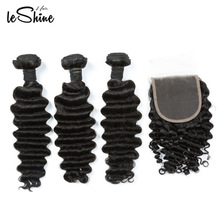 FREE SHIPPING Deep Wave Wholesale 100% Remy Sew In Weave Brazilian Human Hair